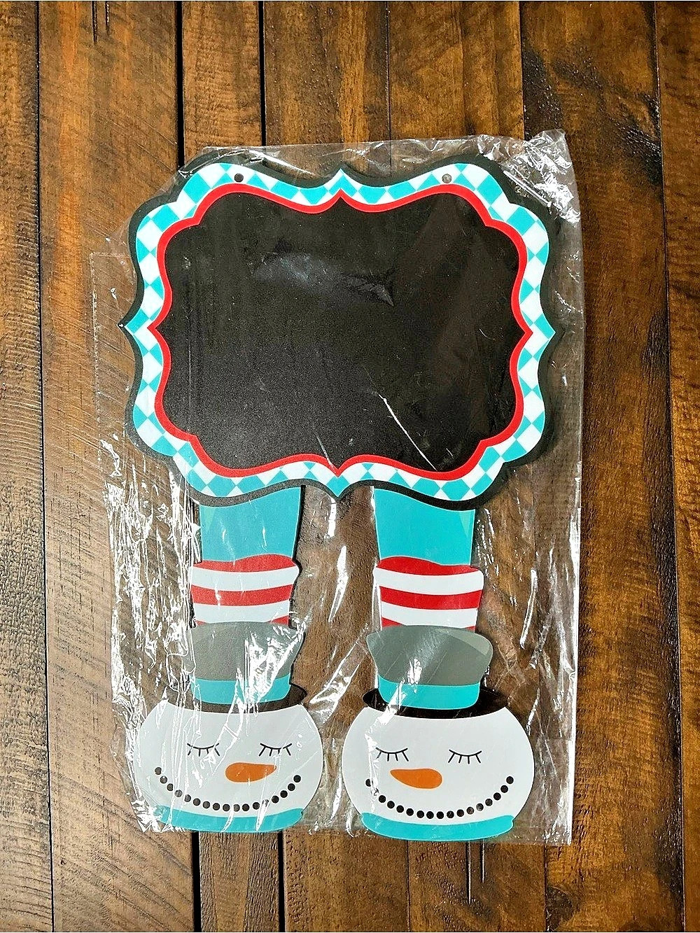 Snowman Chalkboard Decor in Black & Blue